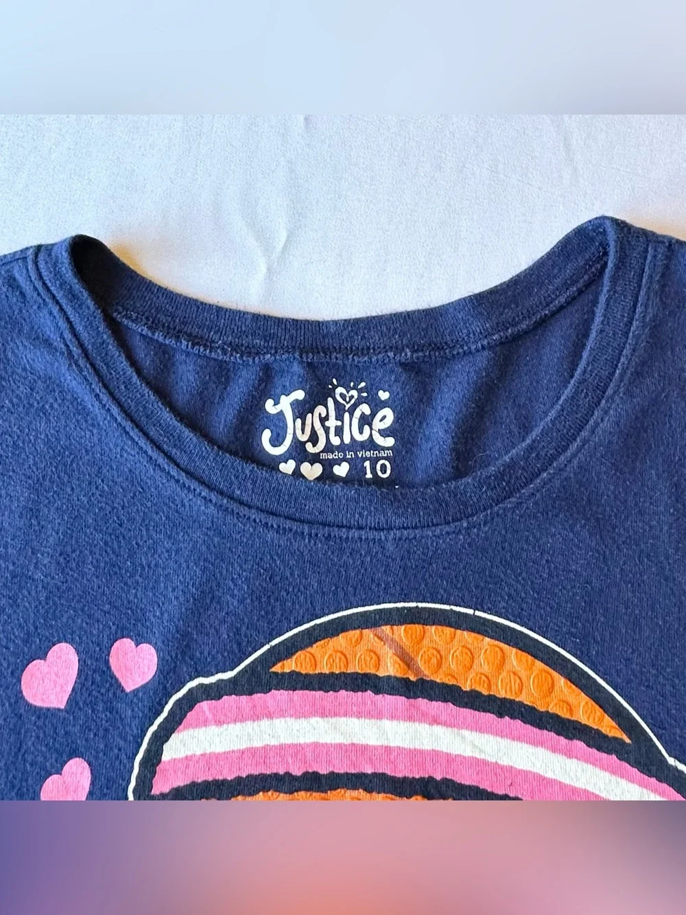 Justice Girls T-Shirt Basketball Hoops I’ve Got Game Blue Short Sleeve Cotton 10